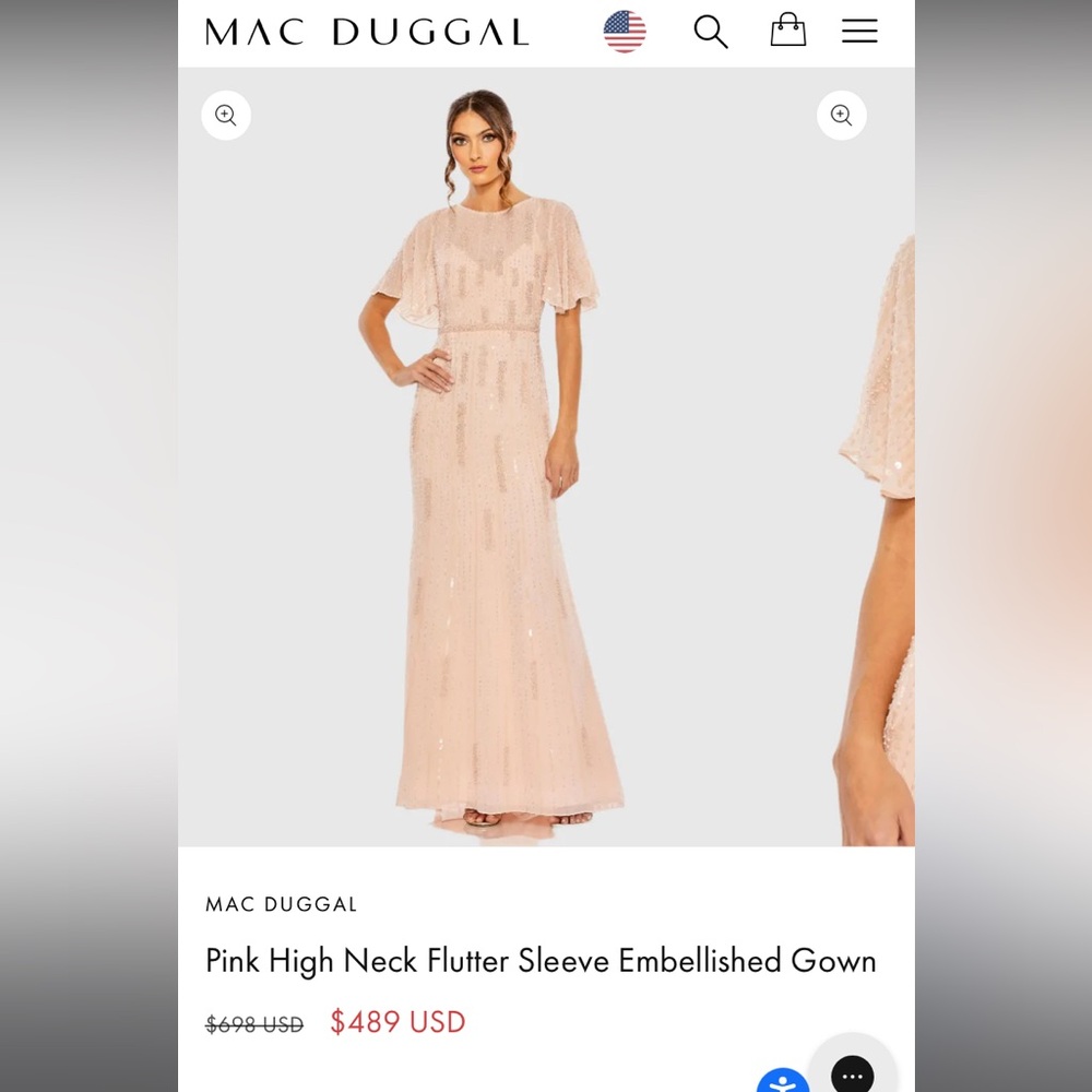 Mac Duggal Blush Beaded Gown 4